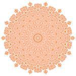 Orange Mandala Isolated on White Background. Round Ornament