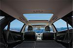 Travel in car with panoramic roof