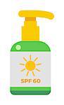 Cream sunscreen bottle isolated on white background and sunscreen cream bottle vector icon. Sunblock cosmetic summer container sunscreen cream bottle tube packaging design sunscreen cream bottle