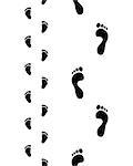 Trail of human and baby bare feet, seamless vector wallpaper