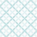 Abstract geometric pattern. Trellis of light blue curved diamonds on white background. Seamless repeat.