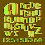 Vector alphabet. Hand drawn letters and numbers.