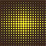 Brown and yellow halftone background. Vector illustration