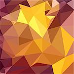 Low polygon style illustration of golden poppy yellow abstract geometric background.