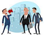 Vector illustration image of a three businessmen in the city