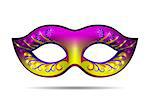 Carnival mask for masquerade costume. Isolated on white background Vector illustration