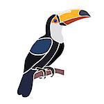 Toucan bird, isolated vector