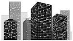 Cityscape - Buildings and City Scene Illustration, Vector