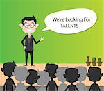 we are looking for talents businessman present on crowd of people vector graphic illustration
