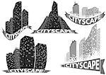 Cityscape Set - Buildings and City Scene Illustrations, Vector