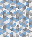 Tile vector background with blue and grey triangle geometric mosaic