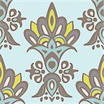 Abstract damask flower. Seamless vintage luxury ornamental vector pattern for fabric. Turkish style tile design