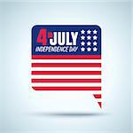 Vector icon with flag USA for 4th july american independence day