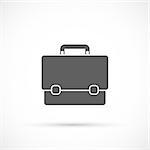 Briefcase icon on white background. Briefcase male with lock