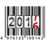 The New Year counter 2017, barcode vector illustration.