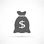 Money bag with dollar sign icon