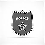 Police badge icon. Protection law order symbol