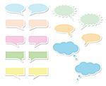 Set of multicolored bubbles for speech on a white background. Vector illustration