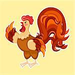 Cock farm animal vector. Rooster vector. Illustration of bird in cartoon style. Ready for package design, icon, logo design and others. Vector image of a cock. Cartoon