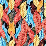 Seamless graphic pattern of colorful autumn leaves. Vector illustration