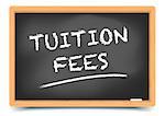 detailed illustration of a blackboard with Tuition Fees text, eps10 vector, gradient mesh included