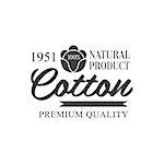 Cotton Black And White Product Logo Vector Classic Style Design On White Background