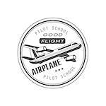 Good Flight Club Emblem Classic Style Vector Logo With Calligraphic Text On White Background