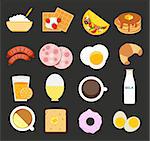 Breakfast Icon Set in Modern Flat Style Vector Illustration EPS10