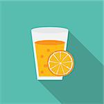 Breakfast Orange Juice Icon in Modern Flat Style Vector Illustration EPS10