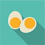 Breakfast Boiled Eggs Icon in Modern Flat Style Vector Illustration EPS10