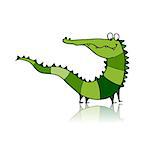 Funny crocodile for your design. Vector illustration