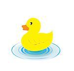 vector illustration of a rubber duck and water splash