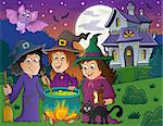 Three witches theme image 4 - eps10 vector illustration.