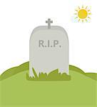 RIP. Tomb in nature. Vector Illustration EPS10