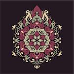 Mandala Round Ornament Pattern. Boho vintage style vector background. Hand drawn design. Ethnic motifs.