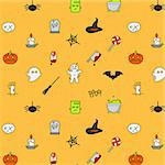 Halloween color pattern soft drawing in flat style