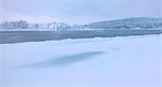 Landscape with frozen lake