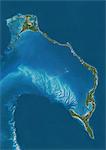 Satellite view of Eleuthera Island, Bahamas. This image was compiled from data acquired by Landsat satellites.