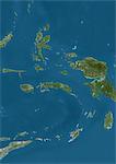 Satellite view of the Maluku Islands, Indonesia. This image was compiled from data acquired by Landsat satellites.