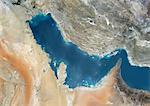 Satellite view of the Persian Gulf. This image was compiled from data acquired in 2014 by Landsat 8 satellite.