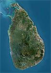 Satellite view of Sri Lanka. This image was compiled from data acquired by Landsat 8 satellite in 2014.