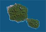 Satellite view of Tahiti, French Polynesia. This image was compiled from data acquired by Landsat 8 satellite in 2014.