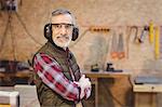 Portrait of a carpenter in the carpentry