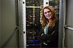 Portrait of technician with arms crossed in a server room