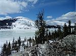 Frozen lake in the mountains