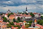 Aerial image of Old Town Tallinn in Estonia.