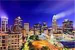 Charlotte, North Carolina, USA uptown cityscape at twilight.