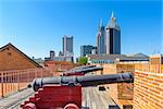 Mobile, Alabama, USA skyline with historic Fort Conde.