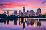 Austin, Texas, USA skyline on the Colorado River.