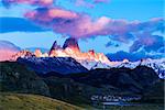 Fitz Roy mountain and El Chalten Village in the morning